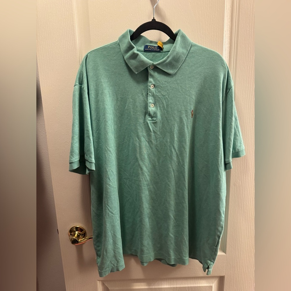Polo Ralph Lauren Classic Fit Soft Cotton Seafoam Pony Polo Shirt- Big & Tall